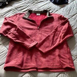Columbia Red Quarter-Zip Fleece men’s large